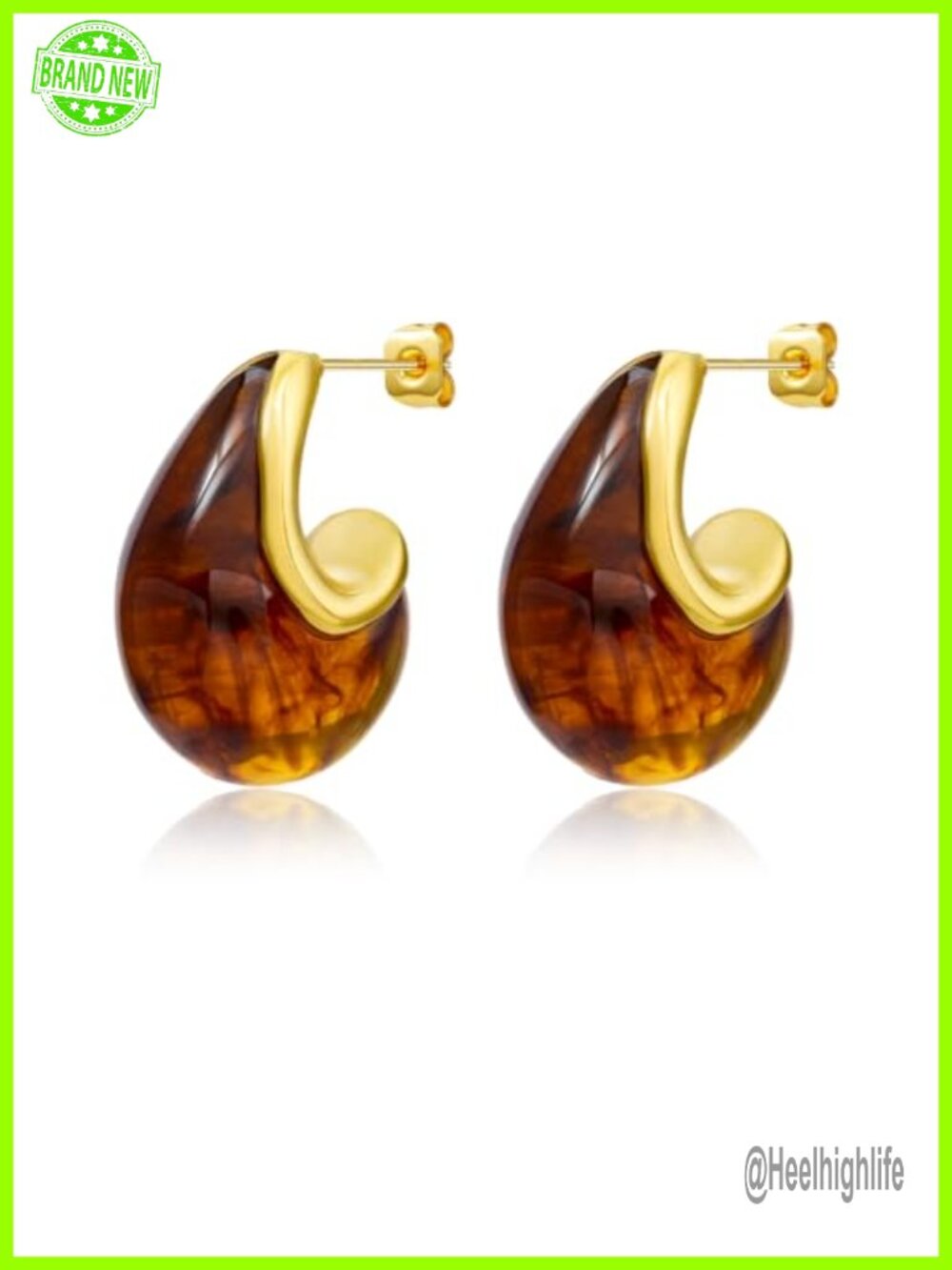 18K Gold Plated Hoop Earrings Women Vintage Retro Jewelry